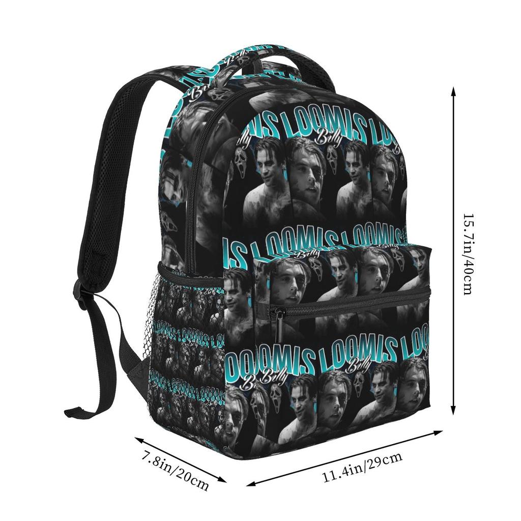 Movie Scream Billy Loomis 90s Design Student Backpack School Bag Hiking Travel Daypack for Boys Girls Bookbag Shoulder Bags