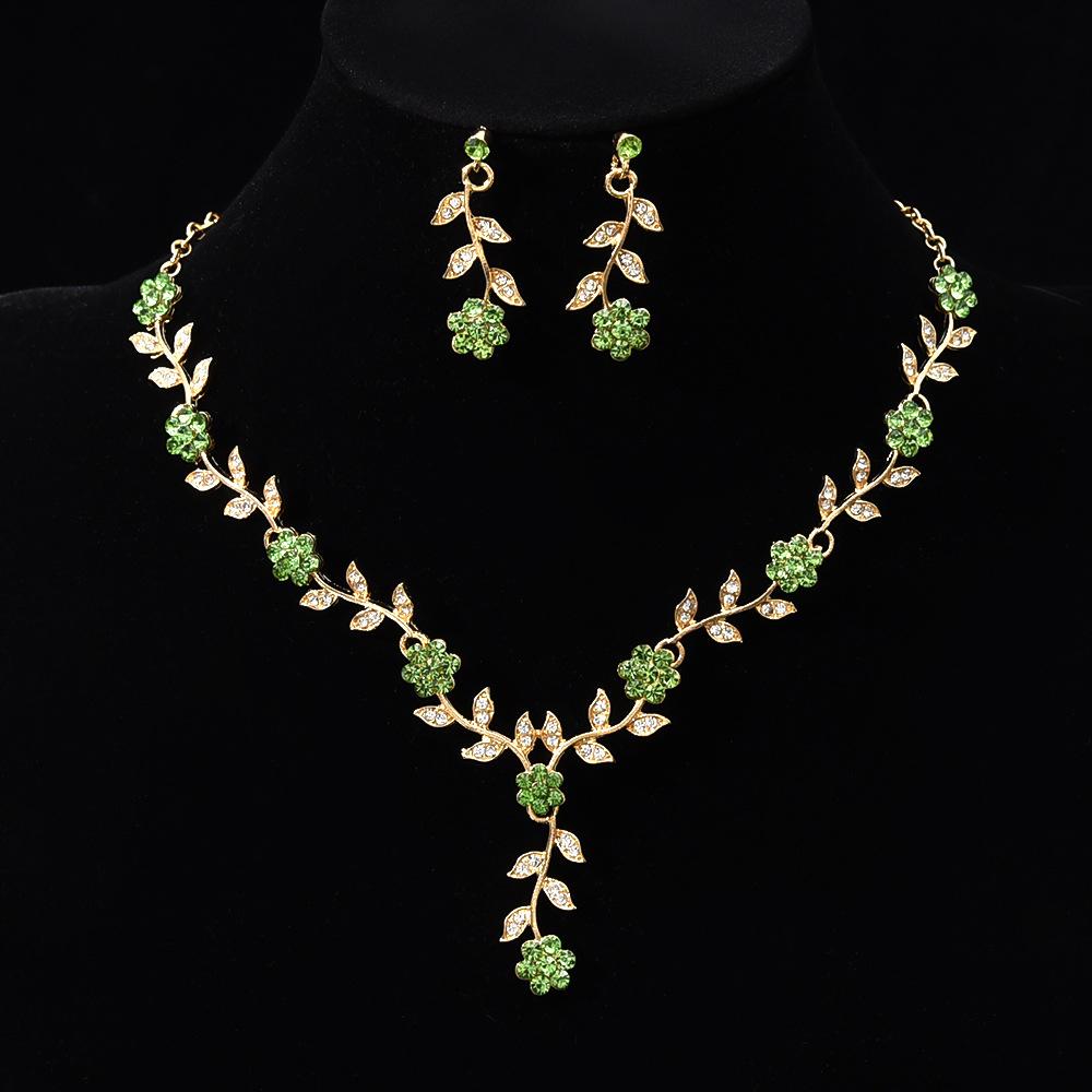 Цветочные украшения Свадебные серьги Ожерелье Комплект Свадебный банкет Аксессуары для одежды