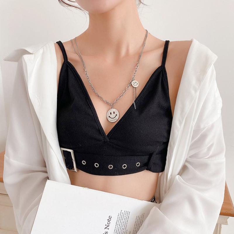 Women's Light Luxury Washable Titanium Steel Hip Hop Clavicle Necklace - Trendy Cold Style Sweater Chain Accessories