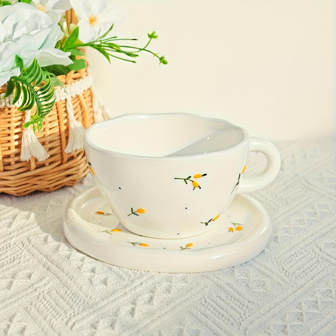 

Hand Painted Cherry Ceramic Mug Underglaze Color High Value Tableware for Home Coffee Shop Afternoon Tea лимон