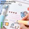 3Pcs/set Creative 10 in 1 Colored Drawing Ballpoint Pens Ballpoing Pens 58 Colors Student Stationery Cute Pen Office Supplies