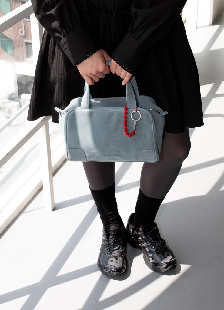 Yahnsisi Suede Bowling Bag - Baby Blue