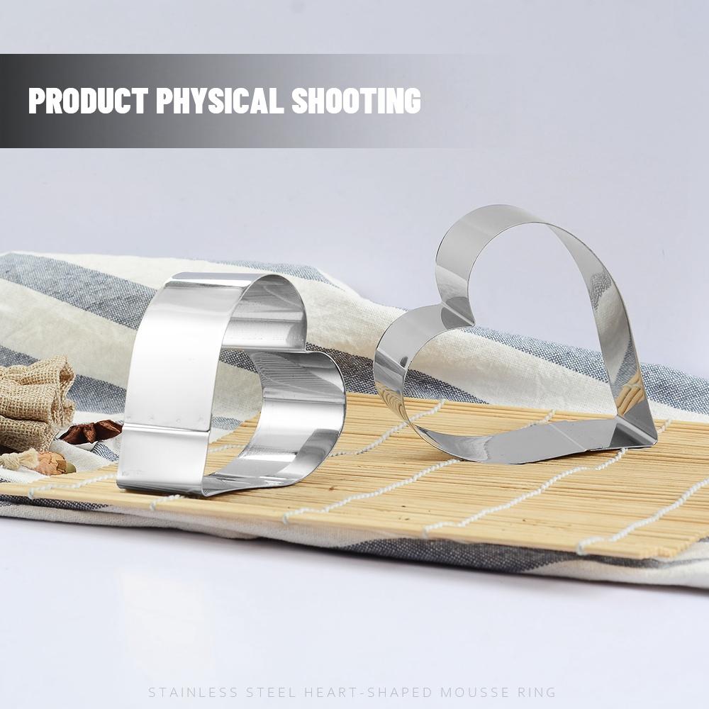 Stahl Herzförmiger Ausstecher Backwerkzeug Backform Kuchenring-Set Pfannkuchenform Tarte-Ring Herz Kuchenform
