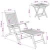 Folding Deck Chair with Table Natural Solid Teak Wood