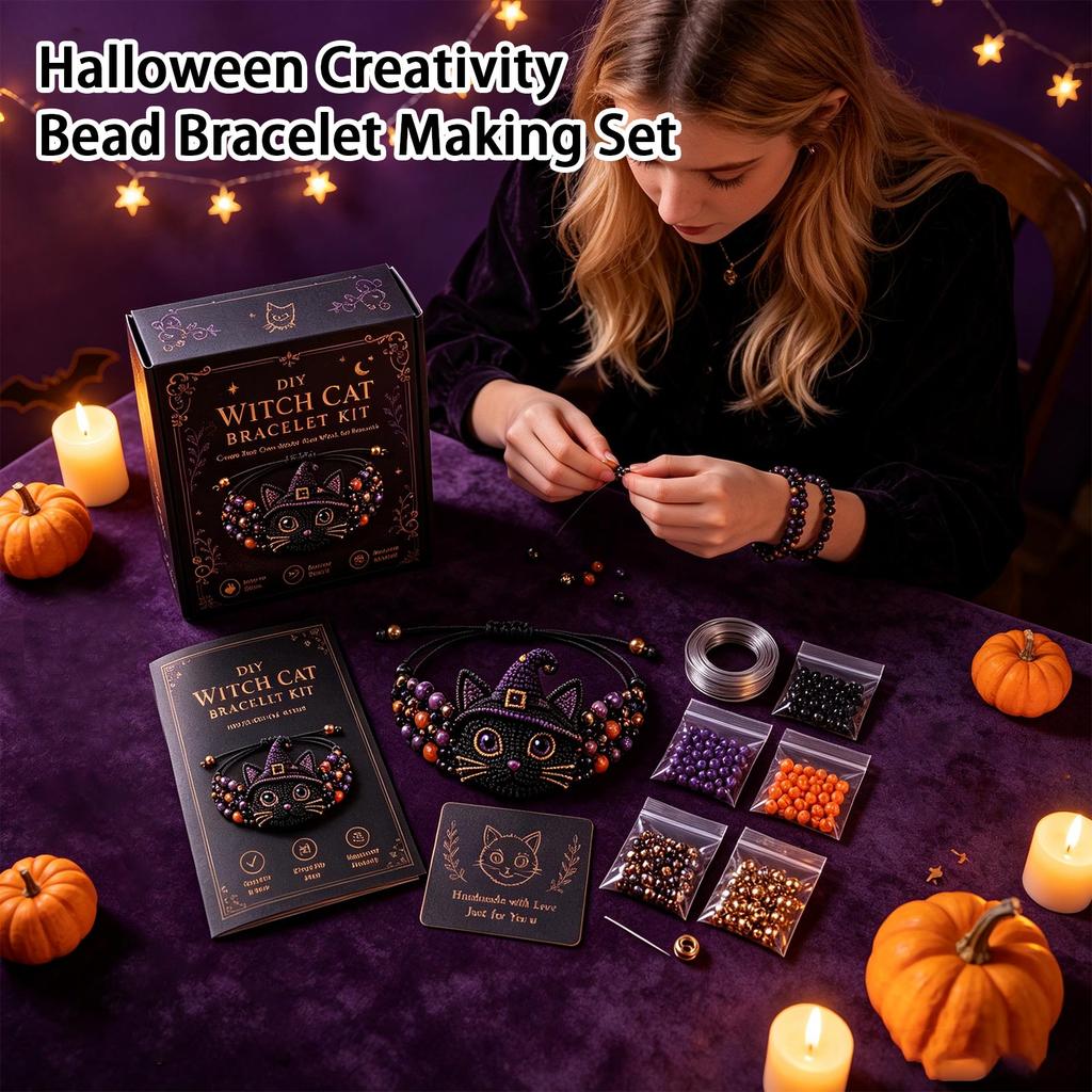 Kit per la creazione di braccialetti con perline fai da te per Halloween - Set creativo per bambini e adulti