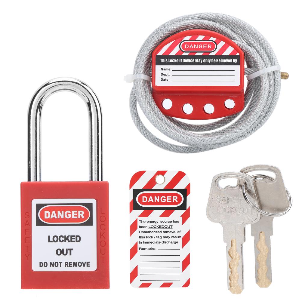 Cable Lockout Hasp Adjustable 6mm 0.24in Diameter 38mm 1.5in Length 4 Holes Stainless Steel