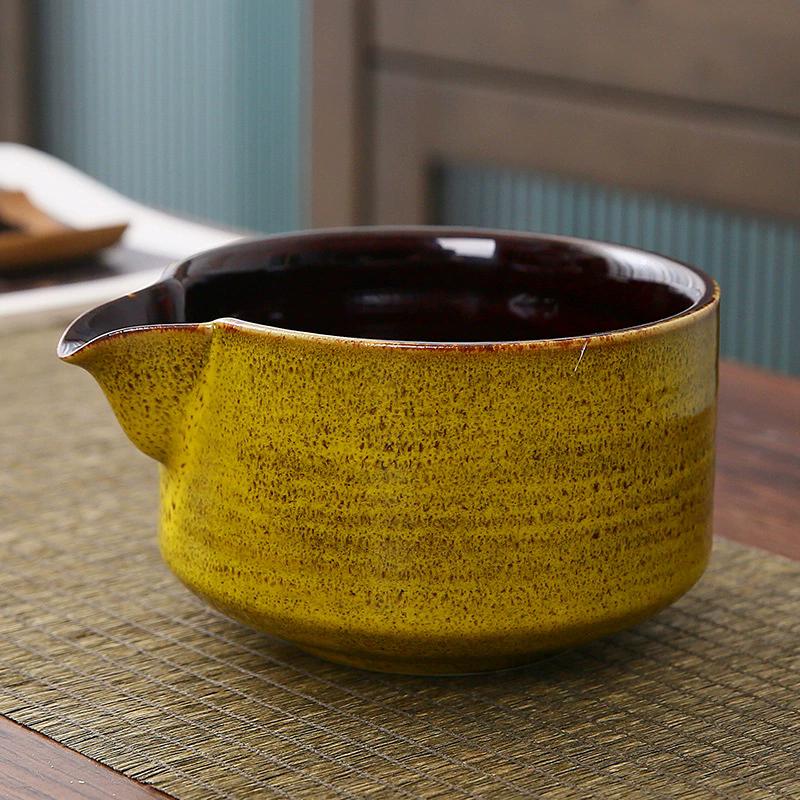 1-4PCS New Ceramic Matcha Bowl Set With Pouring Spout Reusable Tea Whisk Holder Food Grade Handmade Japanese Green Tea Bowl