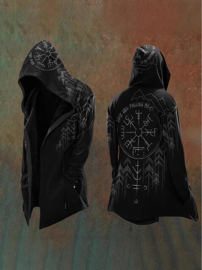 Abstract Universe Retro 3D Print Men's Hooded Sweatshirt Cardigan – Spring/Autumn