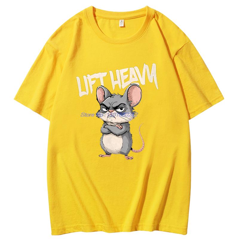 Motivational Mouse Funny Graphic Tee New Arrival Goods Fashion Tops Tshirt Summer Mens Short Sleeve Tee Cotton Tshirt