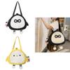 Cartoon Egg Waffle Canvas Bag Large Capacity Cute Street Style Tote Bag Black Yellow