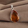 Natural Citrine Gemstone Silver Pendant 1.8" , 925 Sterling Silver Jewelry, Handmade Women's Pendant For Gift PP-65-10