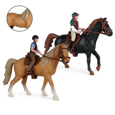 Realistic Artificial Rider Horse Figurine Farm Animal Plastic Simulation Equestrian Figure DIY Scene Model Lifelike Horse Model