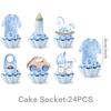 Blue Watercolor Little Boy Birthday Party Disposable Tableware Set: Plates, Cups, Napkins