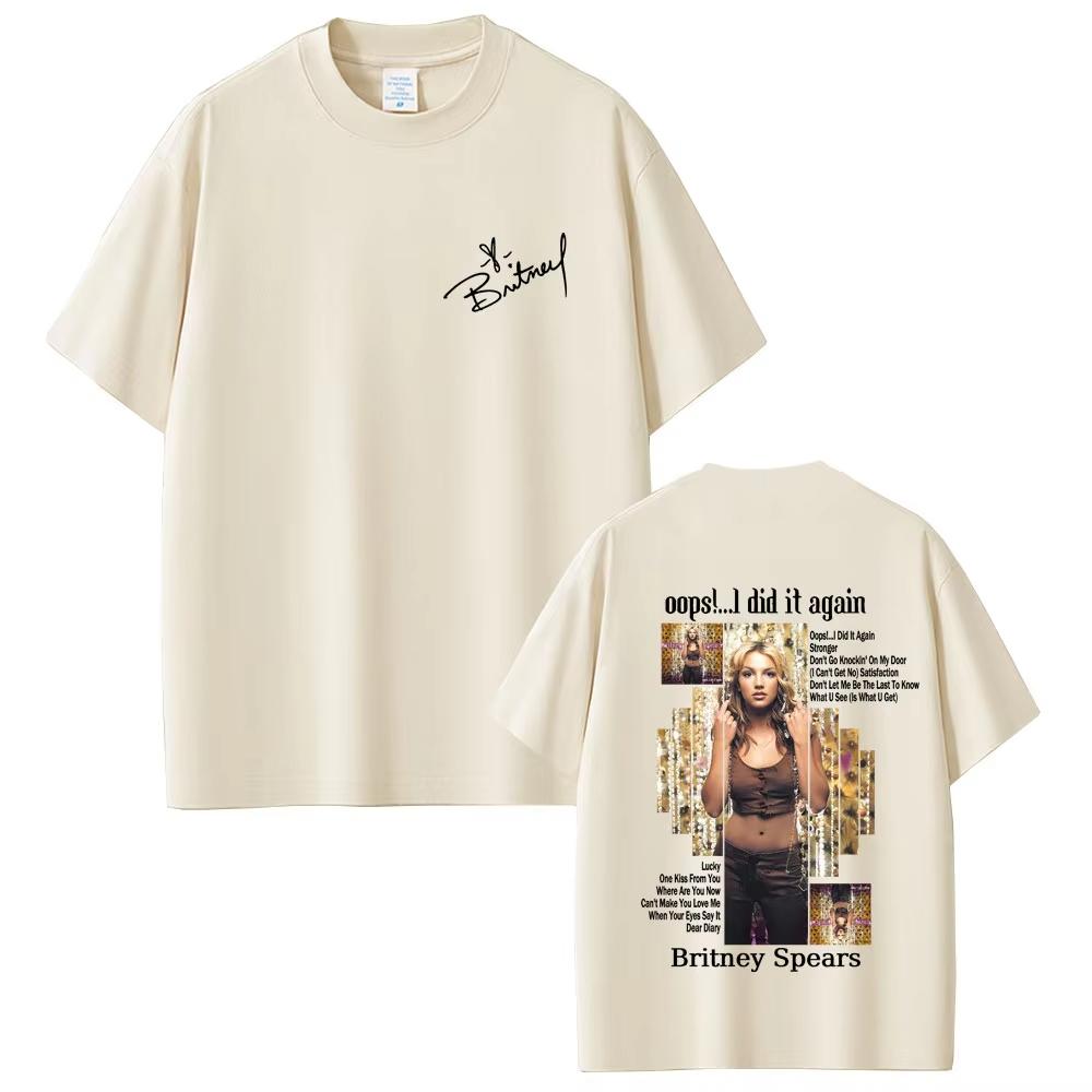 Britney Spears Oops I Did It Again Album Graphic T-shirt Men s Women Fashion Vintage Oversized Short Sleeve T Shirts S
