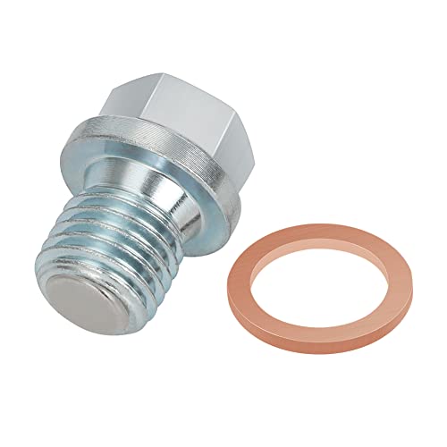 

motoparty Мотоциклетный сливной болт M12 x 1,5 мм с магнитом для Honda/Yamaha/Kawasaki YFM 50 Rebel 250 (17-20) PCX125 (10-18) со сливной шайбой стальной