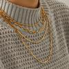 Euro-American Style Stainless Steel Necklace, Light Luxury High-end Layered Jewelry, Fashionable Versatile Clavicle Chain