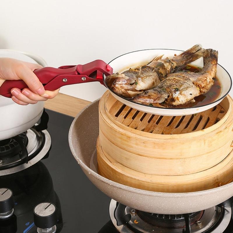 Nonslip Kitchen Gripper Bowl Clip Heat Resistant Kitchen Hot Food Clip Cooking Accessories Easy To Clean