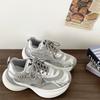 Mesh sneakers women's 2025 new spring and summer heightening platform dad shoes running shock absorption lightweight casual shoes