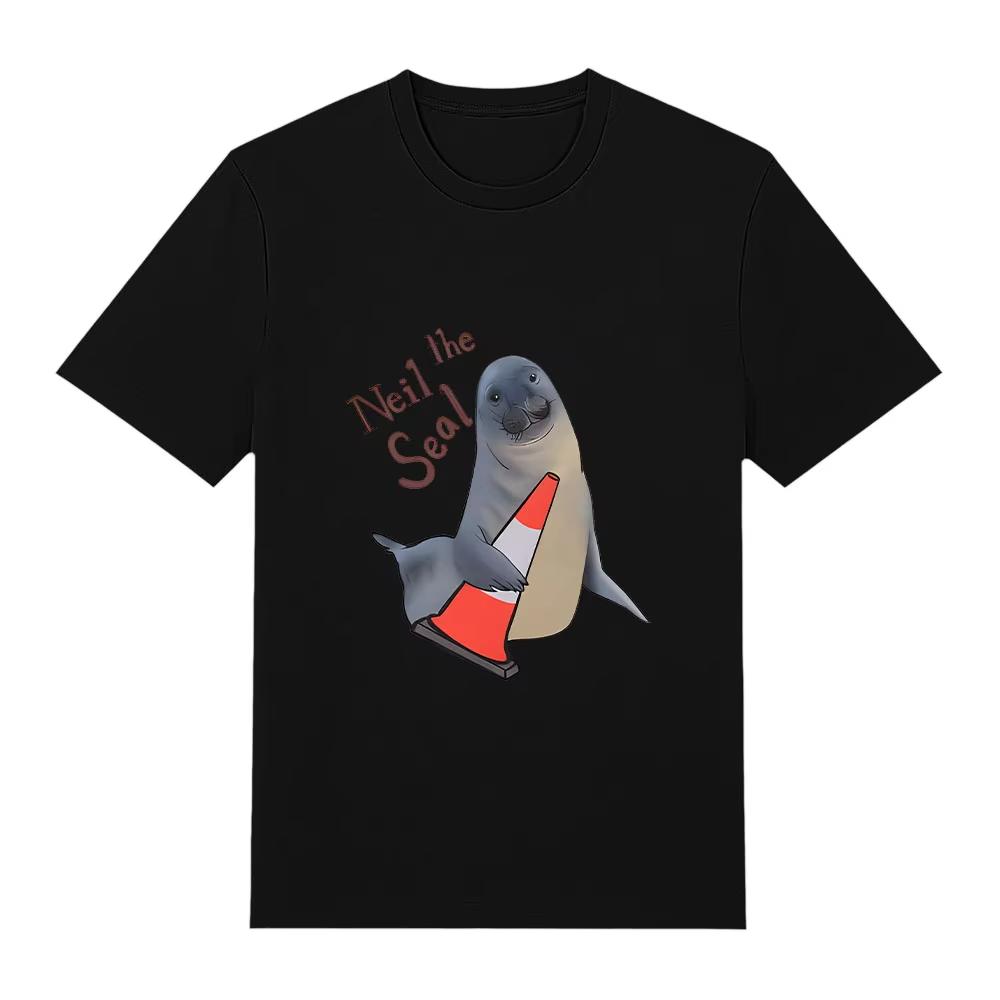 2026 Hot Sale Neil The Seal Unisex Oversized Cotton Tshirt Cartoon Print Trendy Clothing Y2k Gothic Cotton Oversized Tshirts