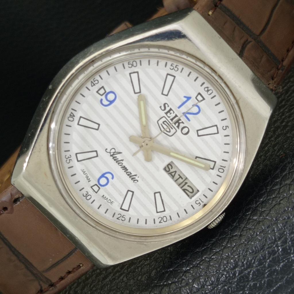

VINTAGE SEIKO 5 AUTOMATIC 6309A JAPAN MENS WHITE COLOR DIAL WATCH a701426-5 R206b-a701426