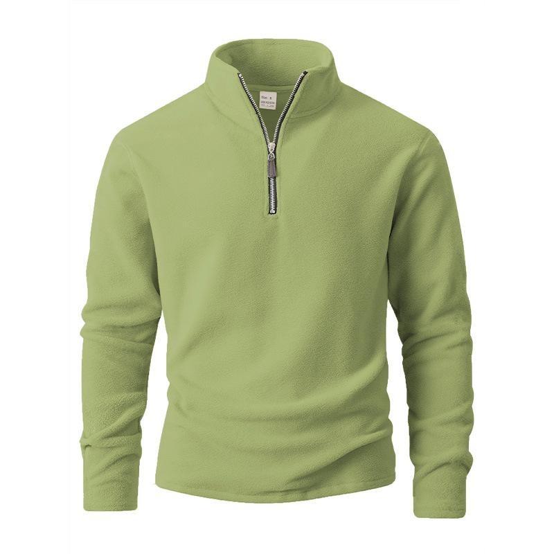 

Men s Shake Velvet Sweatshirt Standing Collar Semi-Zipper Solid Colour Moisture Wicking Comfortable Skin-friendly Tops Long Sleeve Blouse Jacket XXL