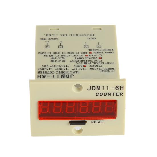 

JDM11-6H DC 24V 6-значный электрический цифровой дисплей счетчика сбрасываемый аккумулятор