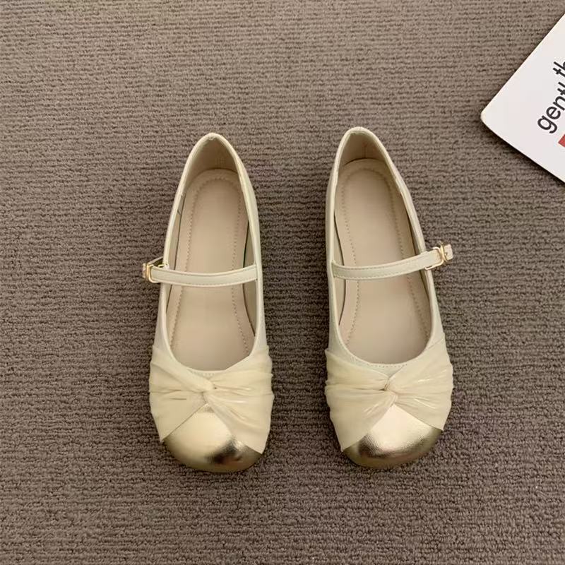 Mary Jane shoes 2025 new spring soft leather shallow mouth niche single shoes women's soft sole with fairy style grandma shoes