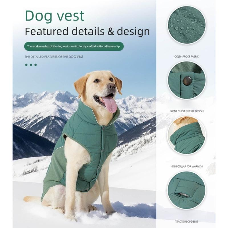 Jumpsuit Dog Pullover Warm Vest for Medium Dogs to Large Dogs for Winter Basic Jumpsuit Vest Thick Coat