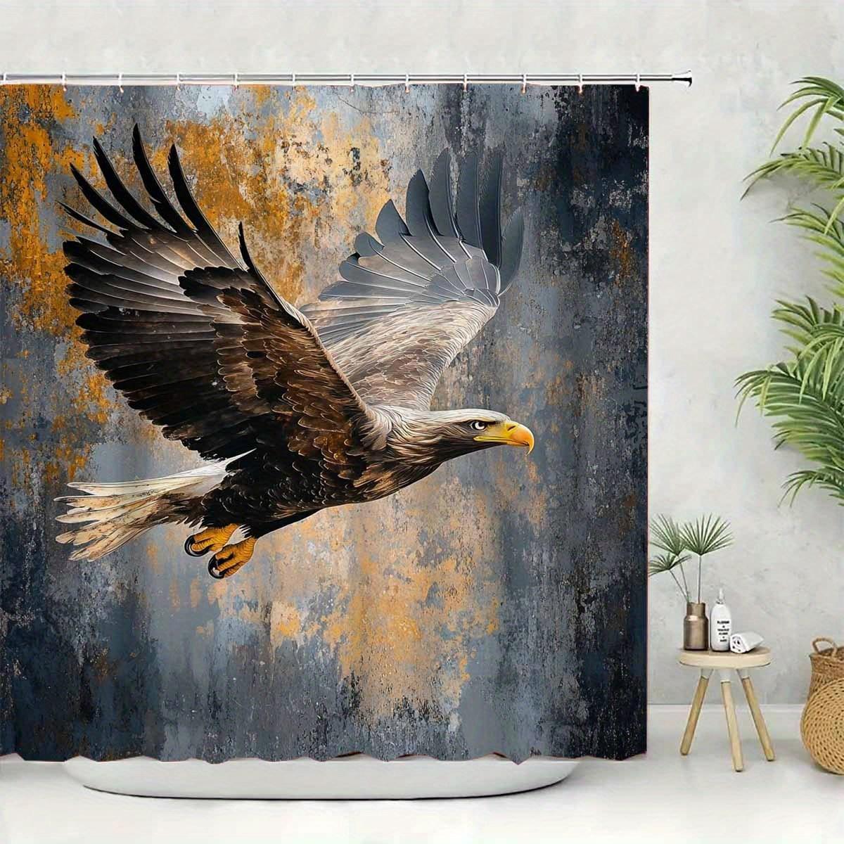 

1Pc Hunting Eagle Designed Polyester Shower Curtain, With 12 Hooks, Machine Washable, Suitable For Bathroom Decor And Home W60H190(CM)-1 Pcs