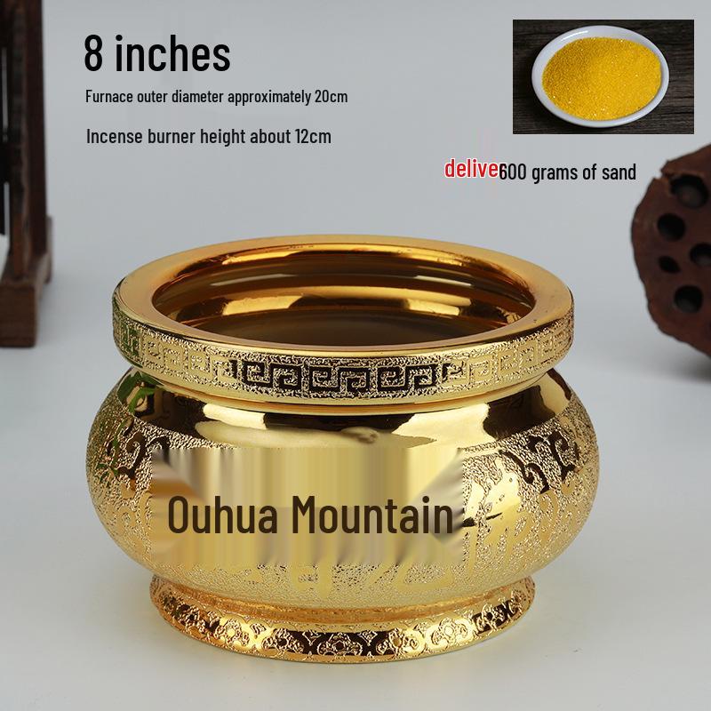 Small Ceramic Buddha Incense Burner with Golden Sand