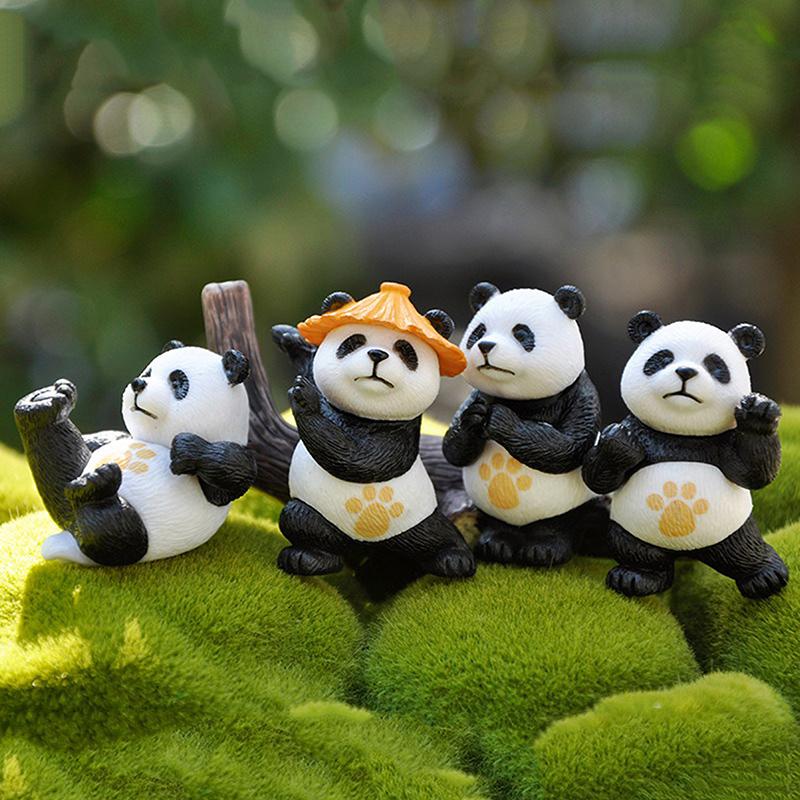 Small Panda Design Ornaments 4pcs/set-Car Center Console Decor,Interior Decoration,Car Ornaments,Interior Ornaments,Car Decor