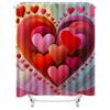 Vibrant Multi-Heart Shower Curtain - Waterproof, Mildew-Resistant, Machine Washable For Romantic Bathroom Decor