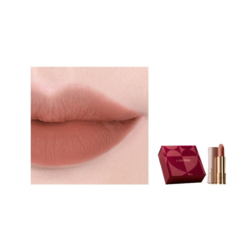 Lancôme Jing Chun Pink Gold Tube Lipstick Valentine s Day Gift Box Small Waist Matte Easy to Color and Moisturizing #111Cold brown nude золотой
