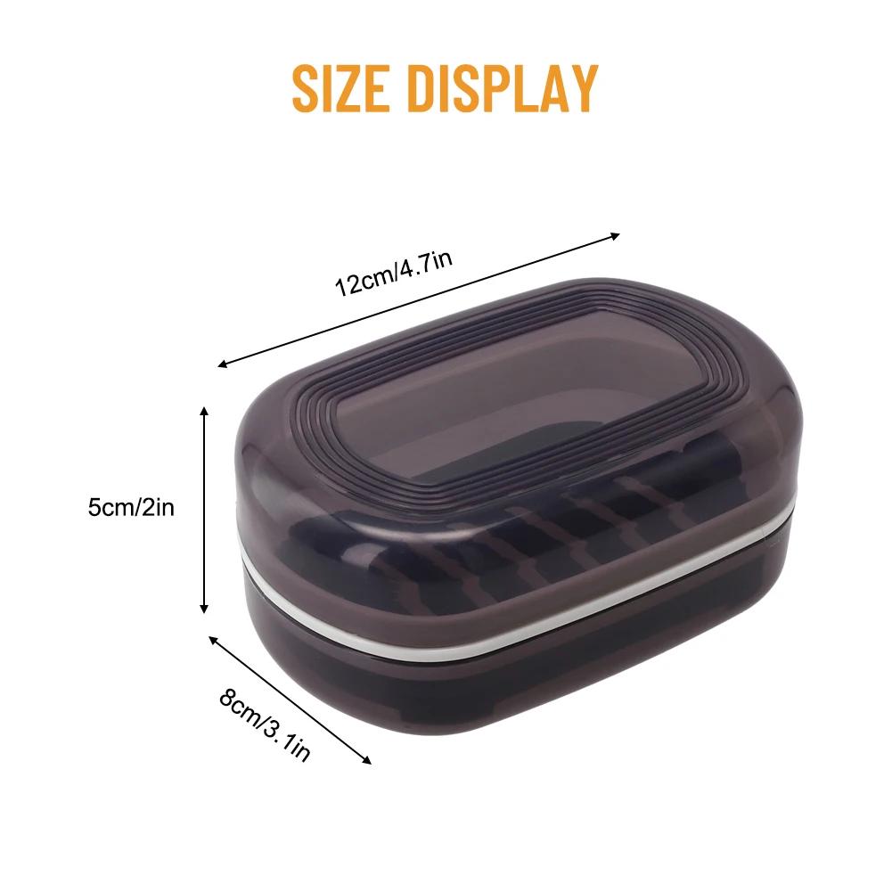 1pc Soap Box With Lid Travel Reusable Dish Holder Container Soap Case Bathroom Accessories PP Double Layer Drainage Net Handle
