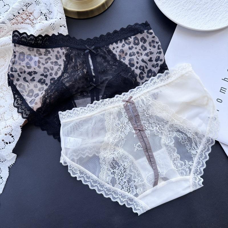 

Женское весенне-летнее сексуальное нижнее белье из сетки и кружева с леопардовым принтом и низкой посадкой L бежевый