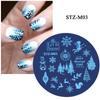 1 st Nail Art Stämplingsplattor Blomma Djur Nytt År God Jul Design Nagelmallar Stämpelbild för manikyr Stencilverktyg