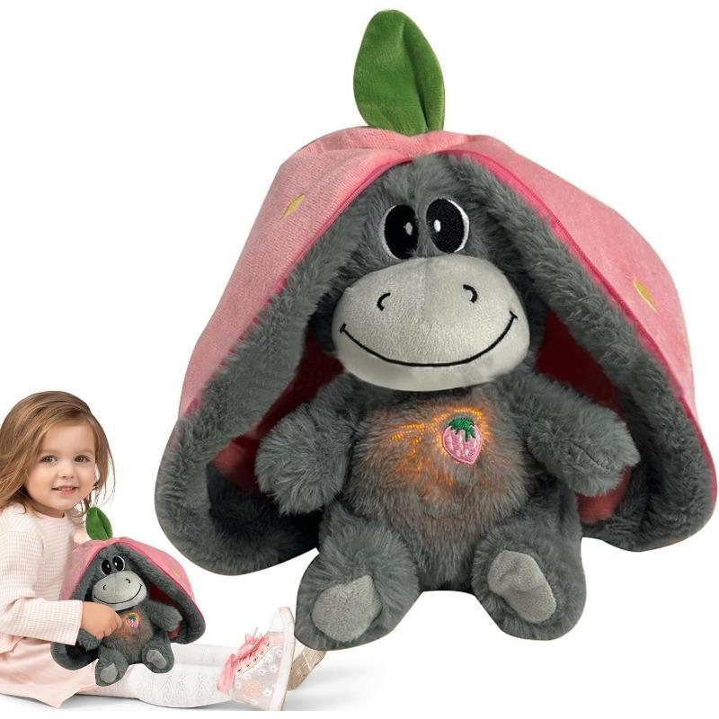 Relaxation Breathing Plush, Sleeping Animal Toy,Soft Light-Up Music Ass, Realistic Breathings Motion, Comfort Sleep Aid for Kids