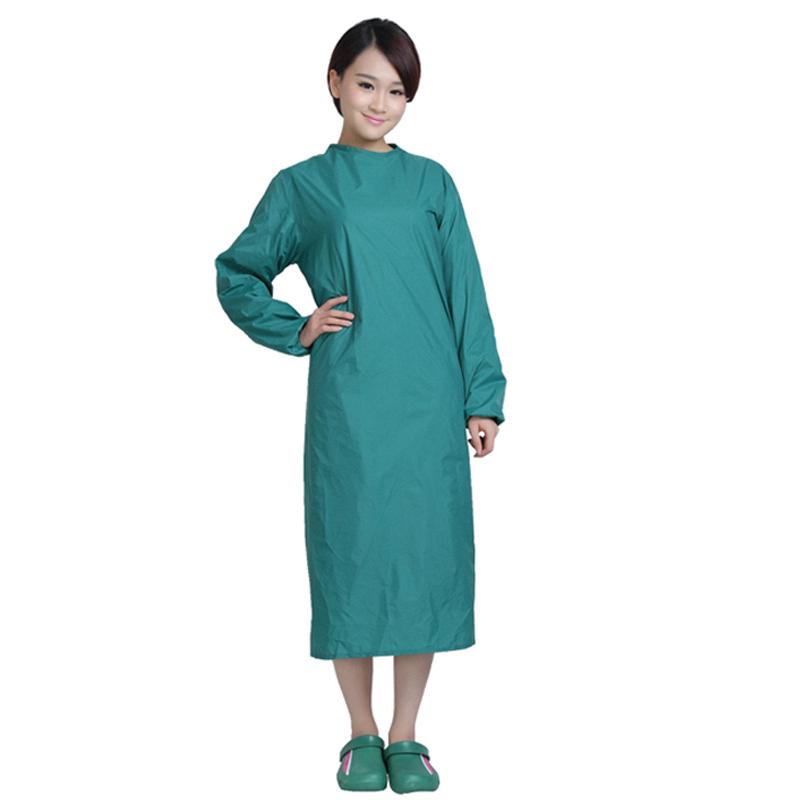 New Surgical Gown Long Sleeve Round Collar Unisex Hospital Doctor Long Coat 1PC