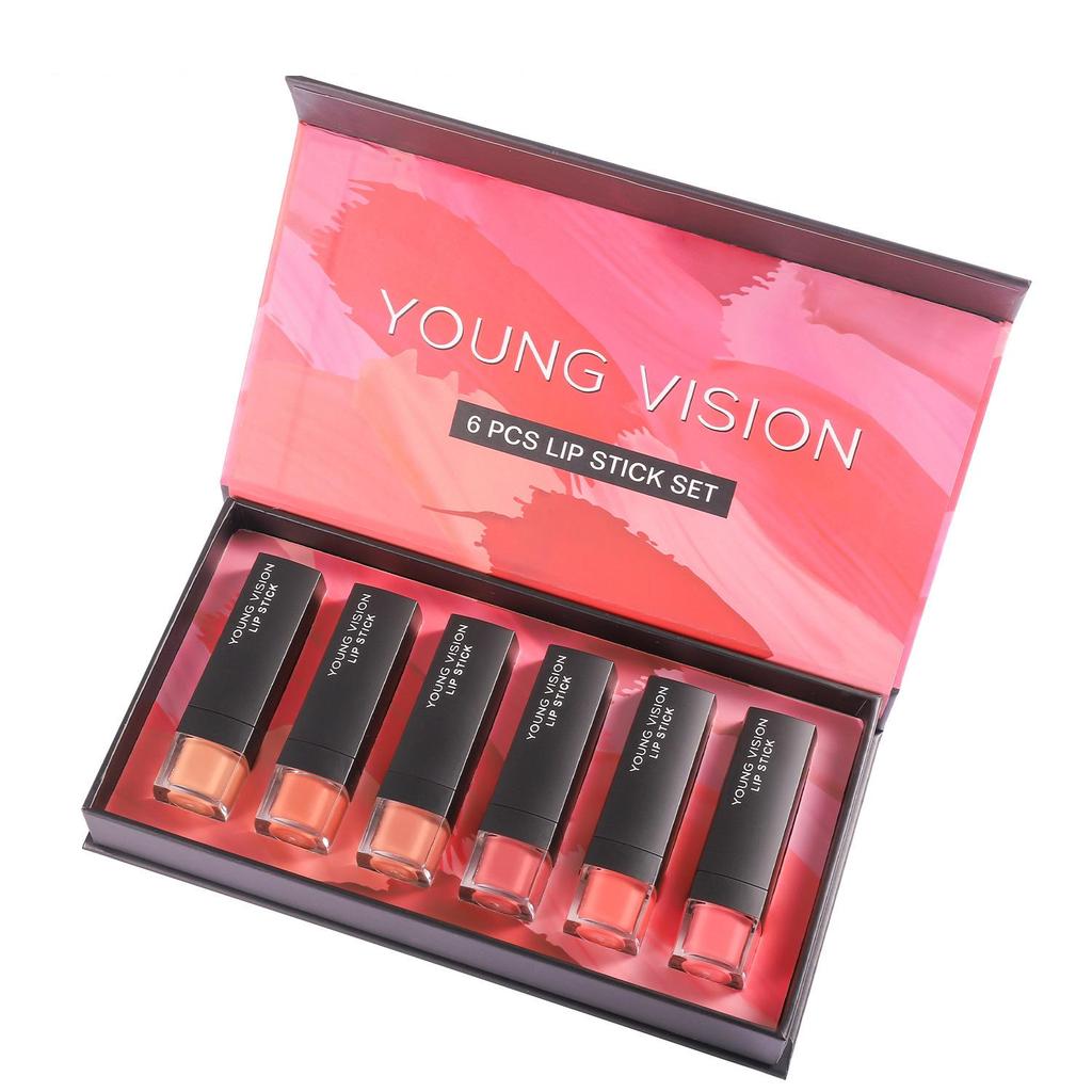 6-Piece Matte Lipstick Set In 6 Stunning Shades - Non-Drying, Non-Sticky Formula for All-Day Comfort