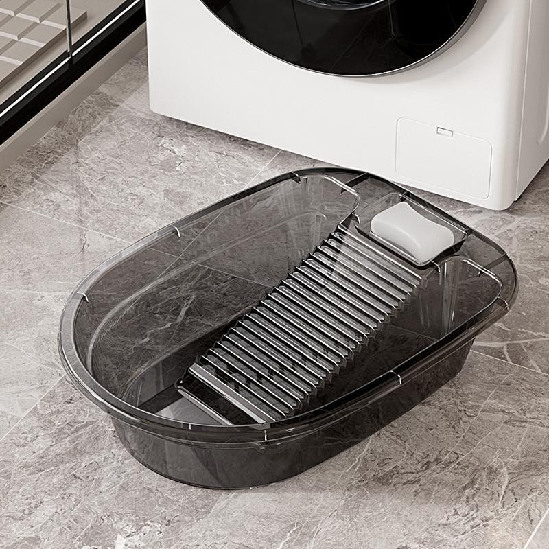 Laundry Basin With Washboard Integrated Household Plastic Wash Basin Multifunctional Laundry Basin For Clothes Dorm Hand Washing