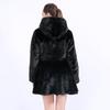 Women's Faux Mink Fur and Leather Long Coat (2021)