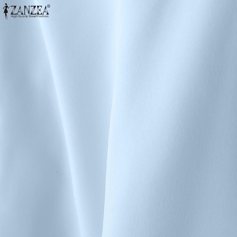 ZANZEA Women Turn Down Collar Loose Casual Btton Blouse