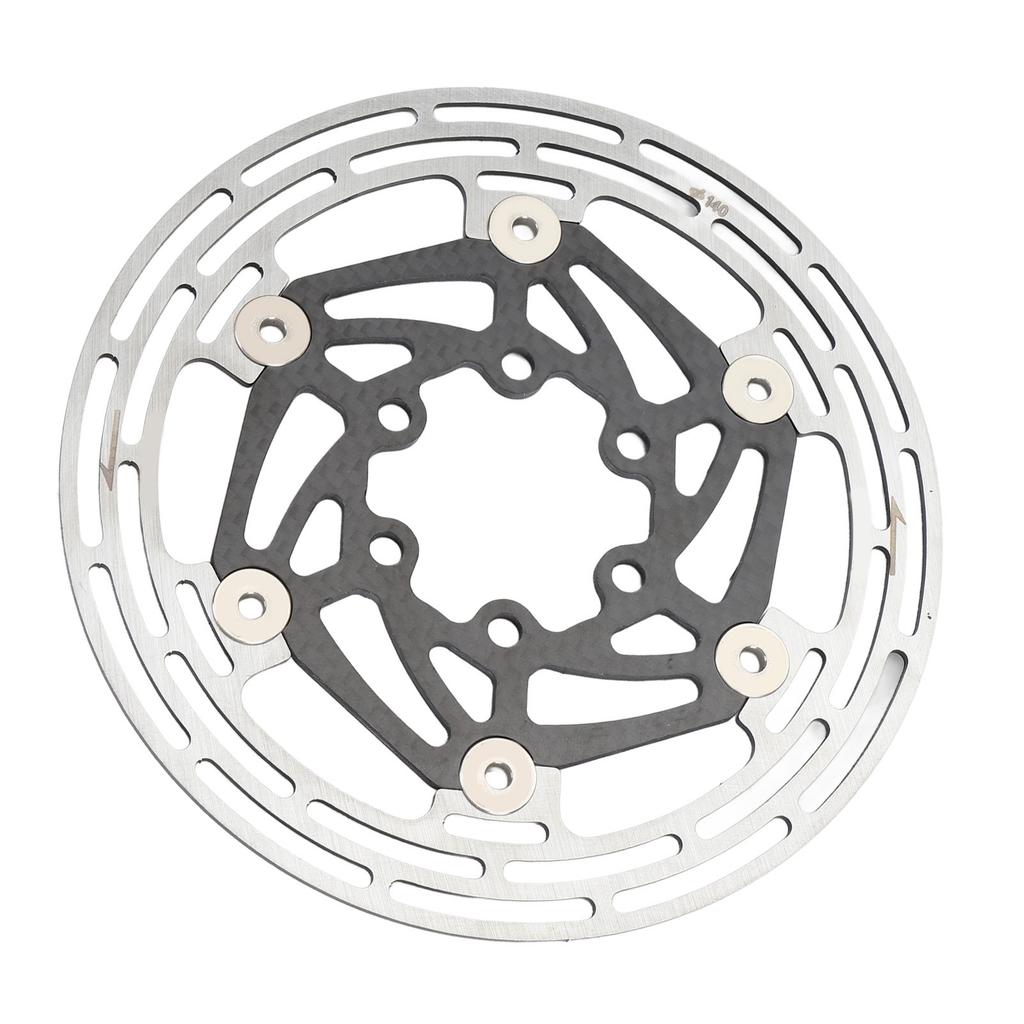 Bike Brake Disc Rotor Heat Dissipation Lightweight Carbon Fiber Steel with 6 Bolts Floating Disc Brake Rotor for Mountain Bike Road Bike