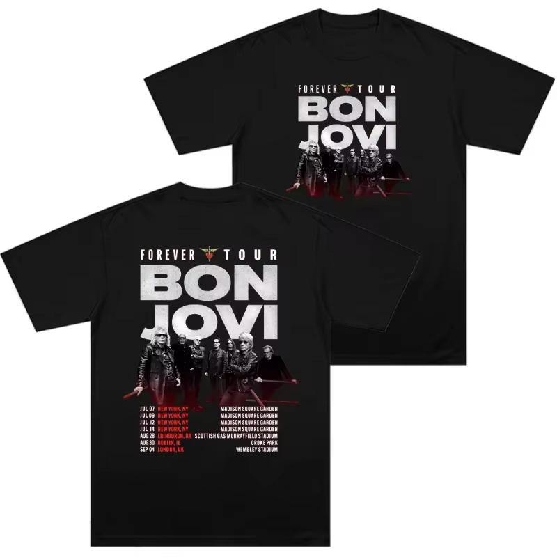 

Bon Jovi Forever Tour T Shirts Men Round TShirt Unisex Cotton Short Sleeve Top Gift Idea Tops 2026 Springsummer Streetwear M