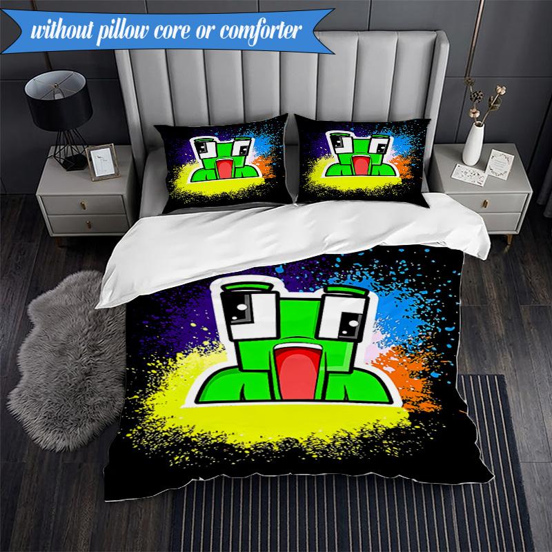 Colorful game Friends 3pcs K-pop music group Bedding set,Ideal for Bedroom, Dormitory,Including Duvet Cover And 2pcs Pillowcases,Fan gifts
