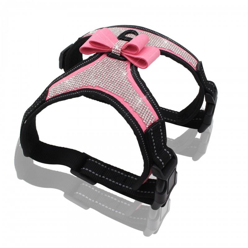 Glitter Rhinestone Dog Harness Small To Medium Breeds Outdoor Walking Adjustable Fit Comfortable Pet Vest