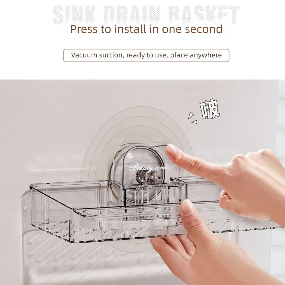 Transparent Sink Drain Rack Removable Wall-Mounted Storage Holder Modern Shower Organizer For Home