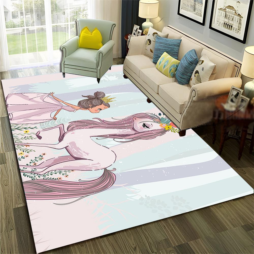 Ballet Girl Ballerina Swan Cartoon Carpet Rug for Home Living Room Bedroom Sofa Doormat Decor,kids Area Rug Non-slip Floor Mat