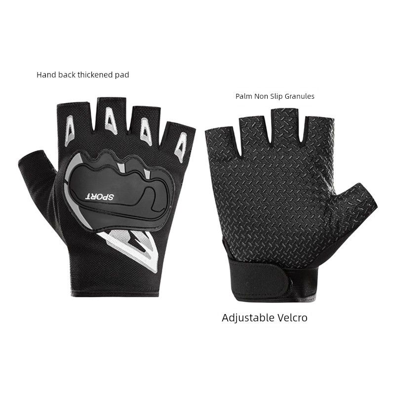 

Мотоциклетные перчатки мужские тонкие летние с открытыми пальцами спортивные фитнес нескользящие для езды на горном велосипеде ударопрочные перчатки с открытыми пальцами и перчатки с полными пальцами Half finger Black One size