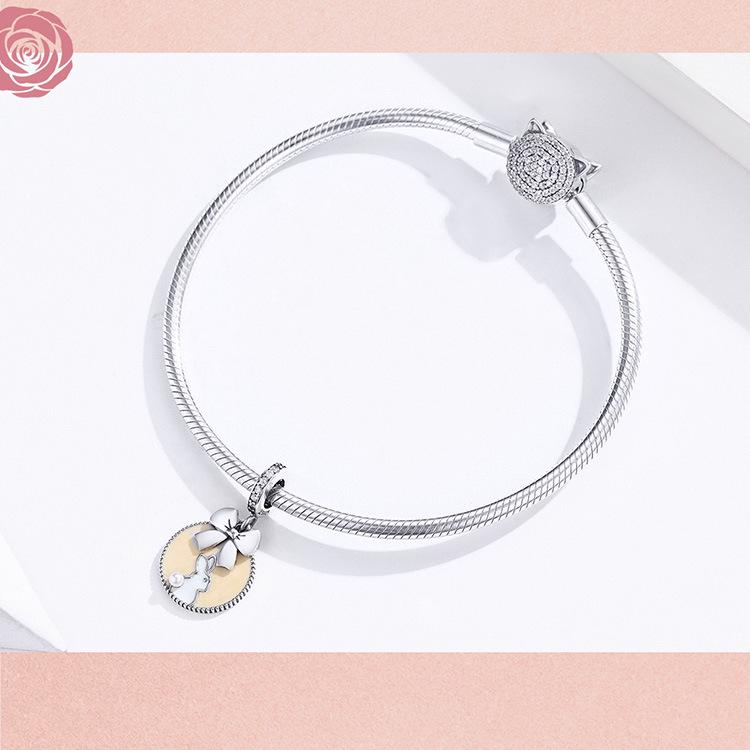 Silver Ziyun Cute Rabbit 925 Sterling Silver Pendant with European and American Style Pearl Jewelry SCC1439